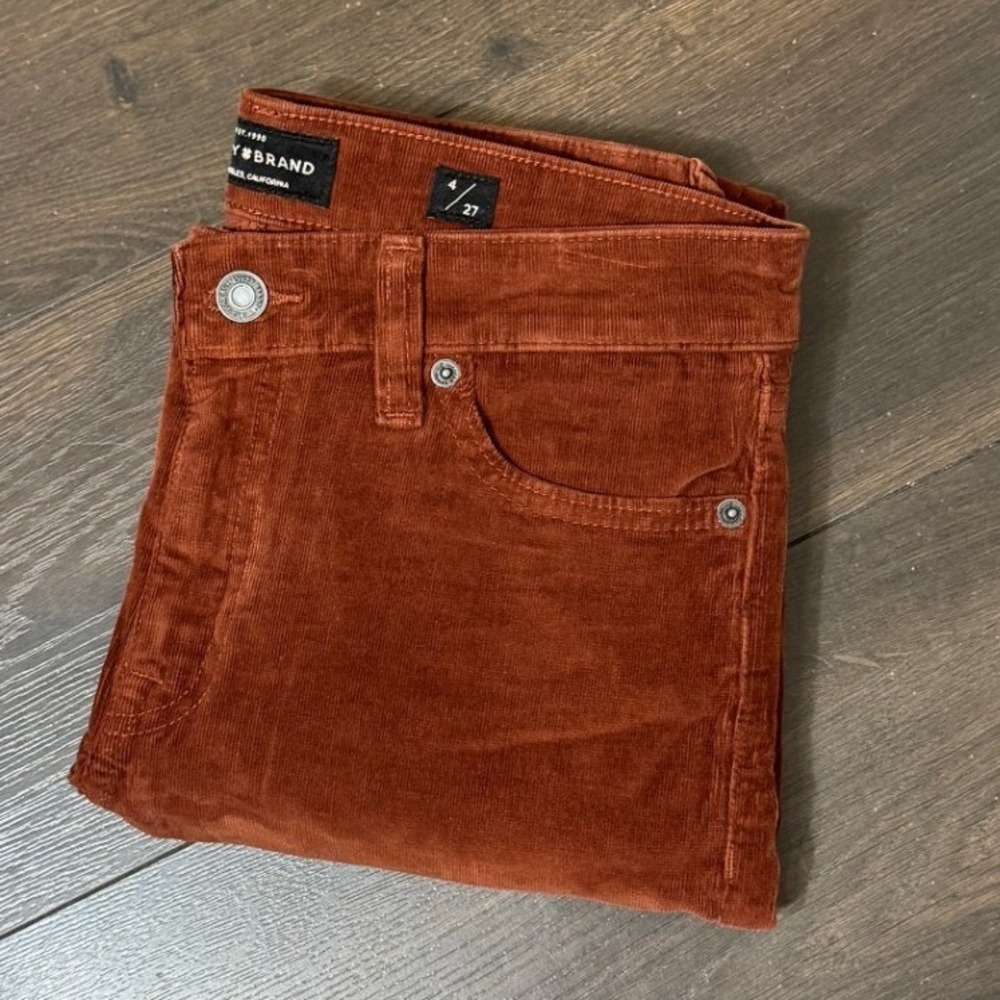 Lucky Brand Ava Skinny Corduroy Pants Brown Rust Orange 4 27 Stretch - Picture 1 of 7